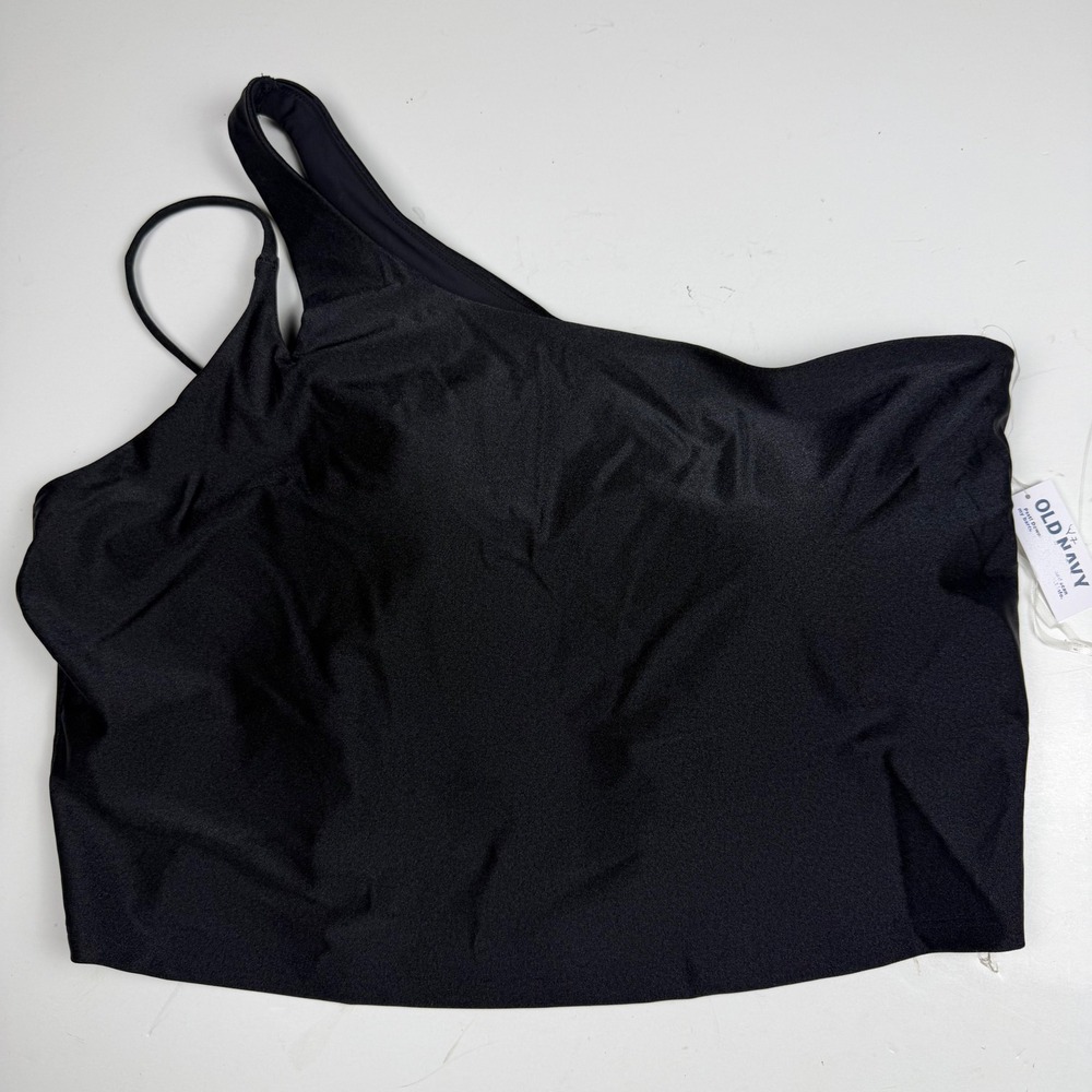 Old Navy Womens One Shoulder Active Tank Top Black Strappy 2X NWT Cute Workout
